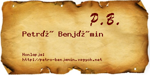 Petró Benjámin névjegykártya